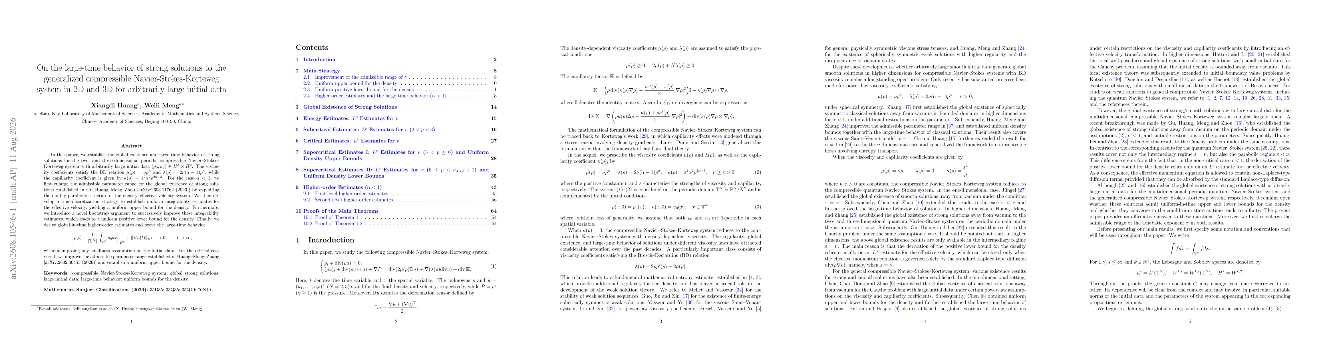 Thumbnail for On the large-time behavior of strong solutions to the generalized compressible Navier-Stokes-Korteweg system in 2D and 3D for arbitrarily large initial data