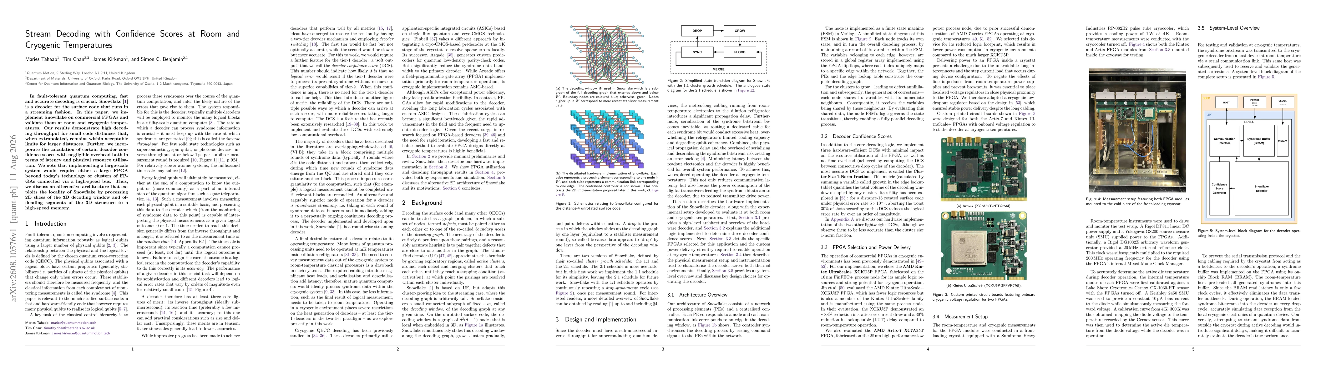 Thumbnail for Stream Decoding with Confidence Scores at Room and Cryogenic Temperatures