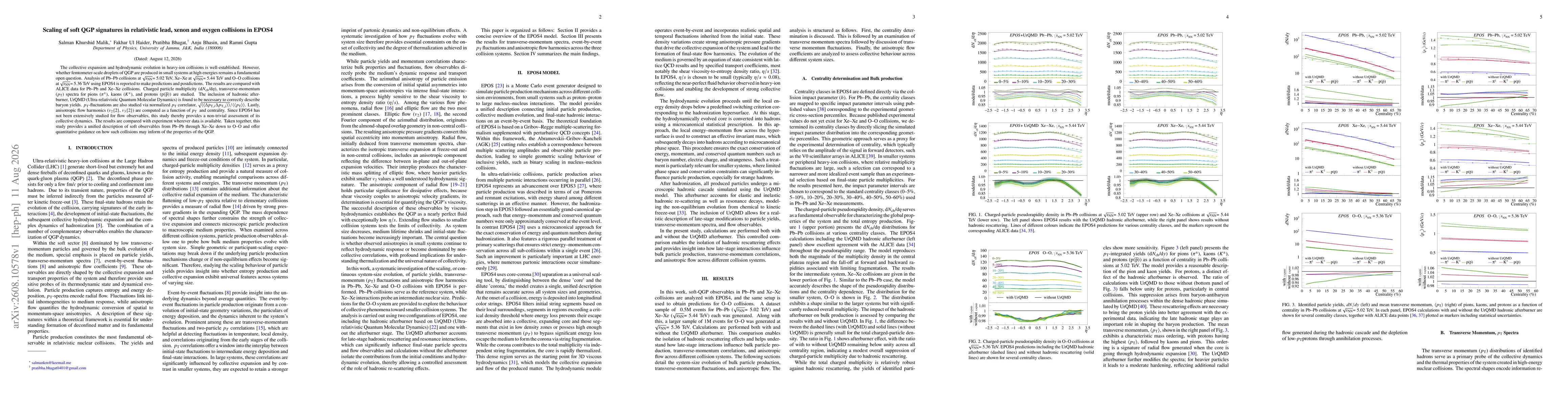 Thumbnail for Scaling of soft QGP signatures in relativistic lead, xenon and oxygen collisions in EPOS4