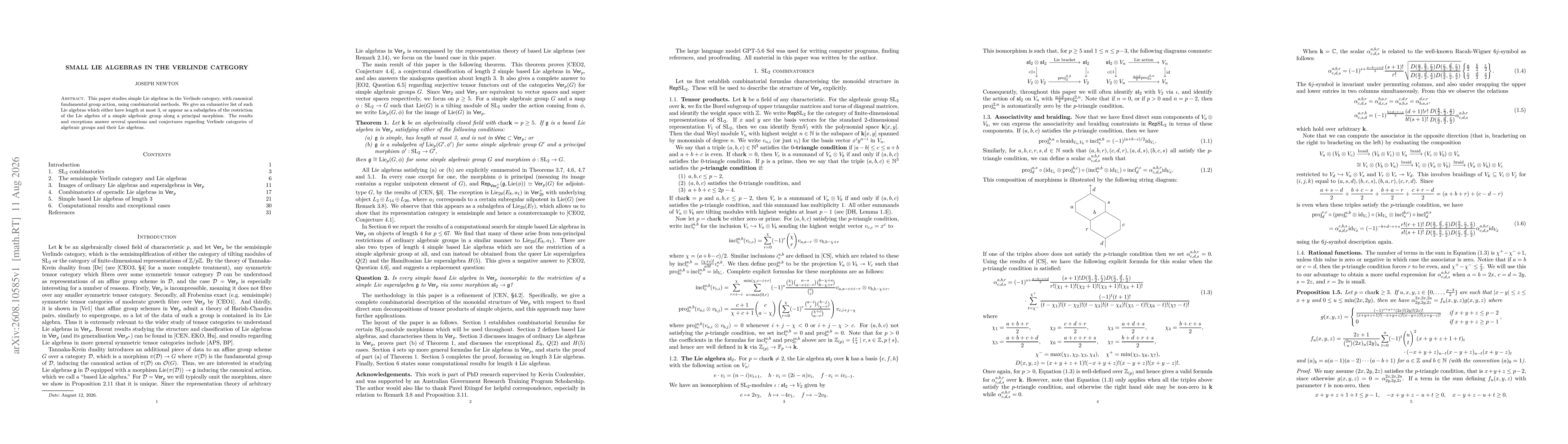 Thumbnail for Small Lie algebras in the Verlinde category