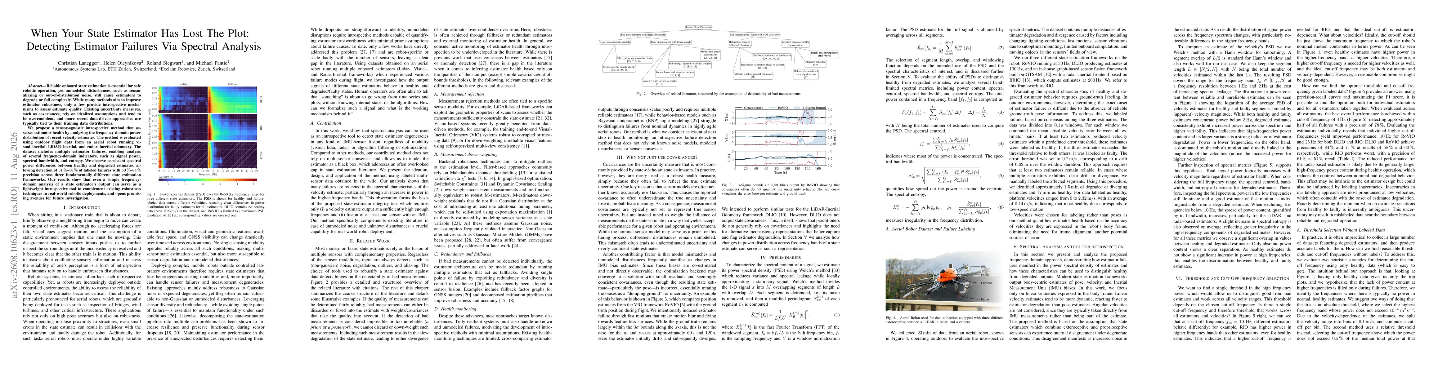 Thumbnail for When Your State Estimator Has Lost The Plot: Detecting Estimator Failures Via Spectral Analysis