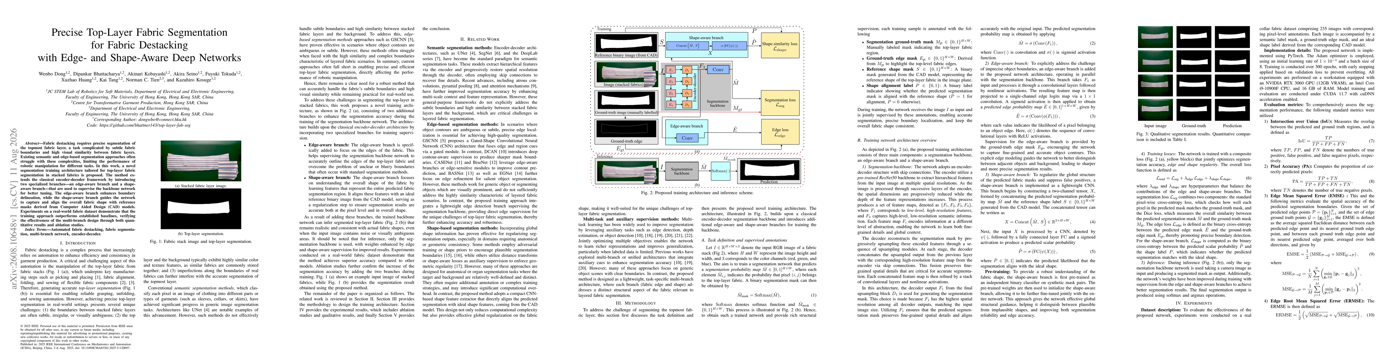 Thumbnail for Precise Top-Layer Fabric Segmentation for Fabric Destacking with Edge- and Shape-Aware Deep Networks