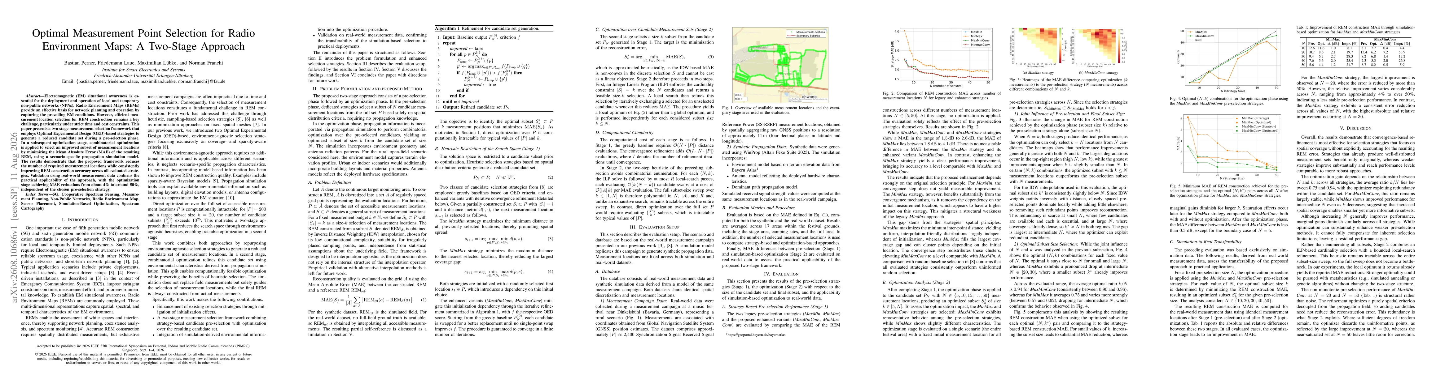 Thumbnail for Optimal Measurement Point Selection for Radio Environment Maps: A Two-Stage Approach