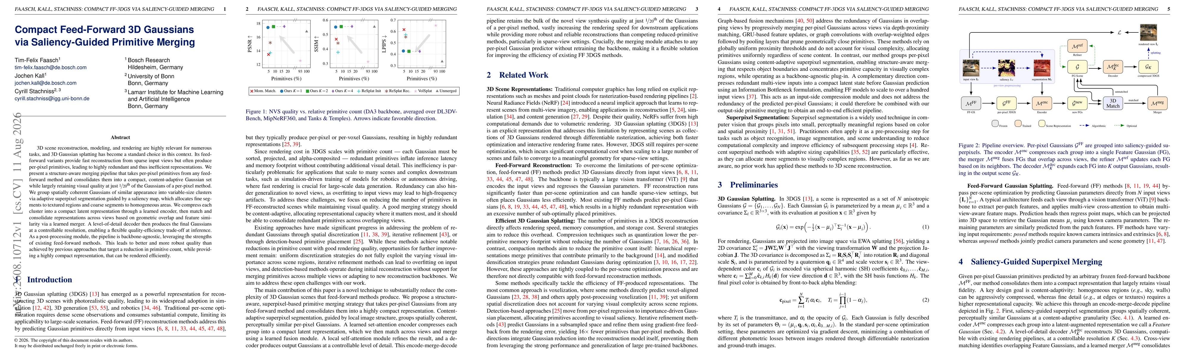 Thumbnail for Compact Feed-Forward 3D Gaussians via Saliency-Guided Primitive Merging