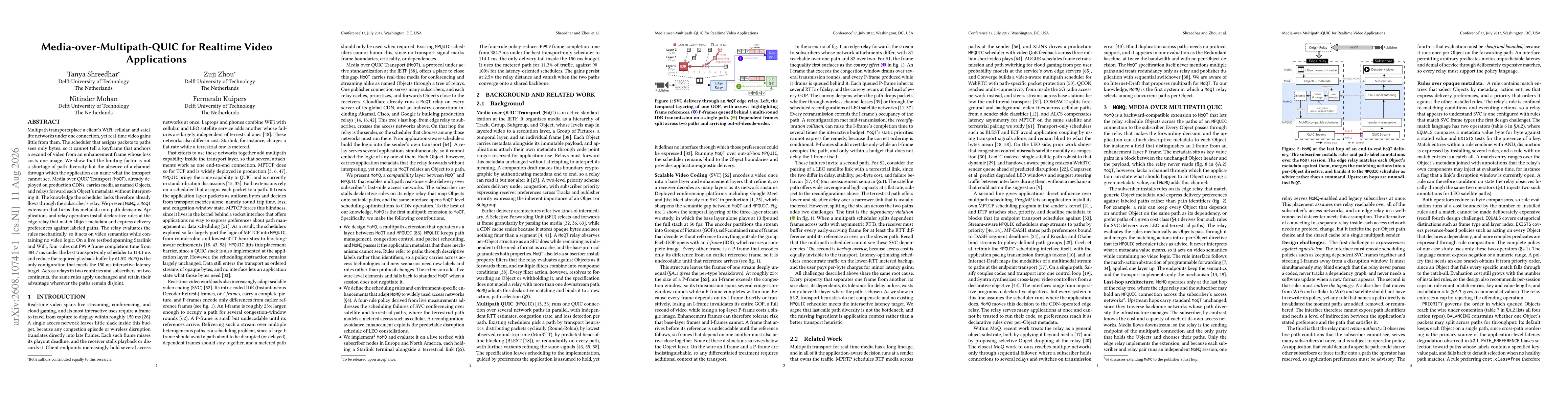 Thumbnail for Media-over-Multipath-QUIC for Realtime Video Applications