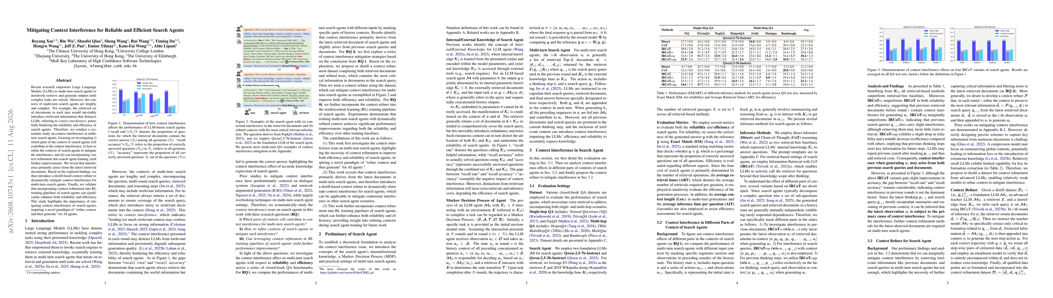 Thumbnail for Mitigating Context Interference for Reliable and Efficient Search Agents