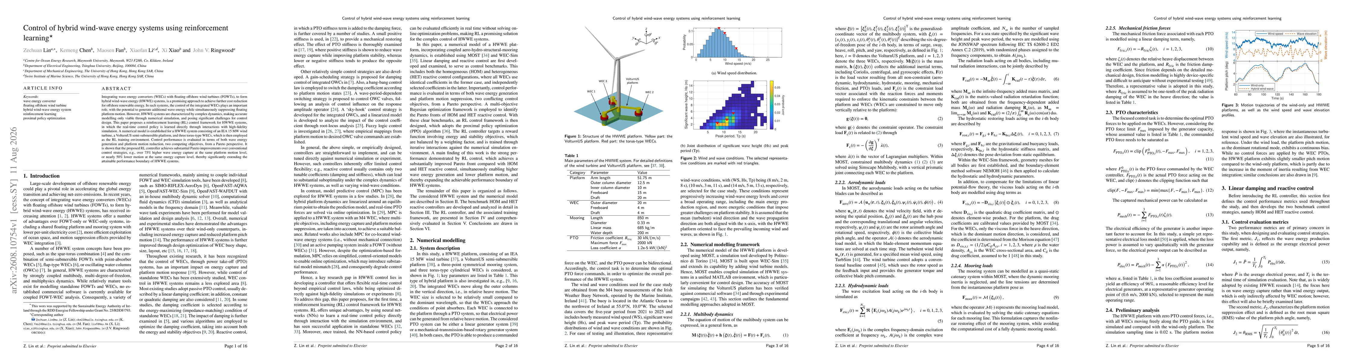 Thumbnail for Control of hybrid wind-wave energy systems using reinforcement learning