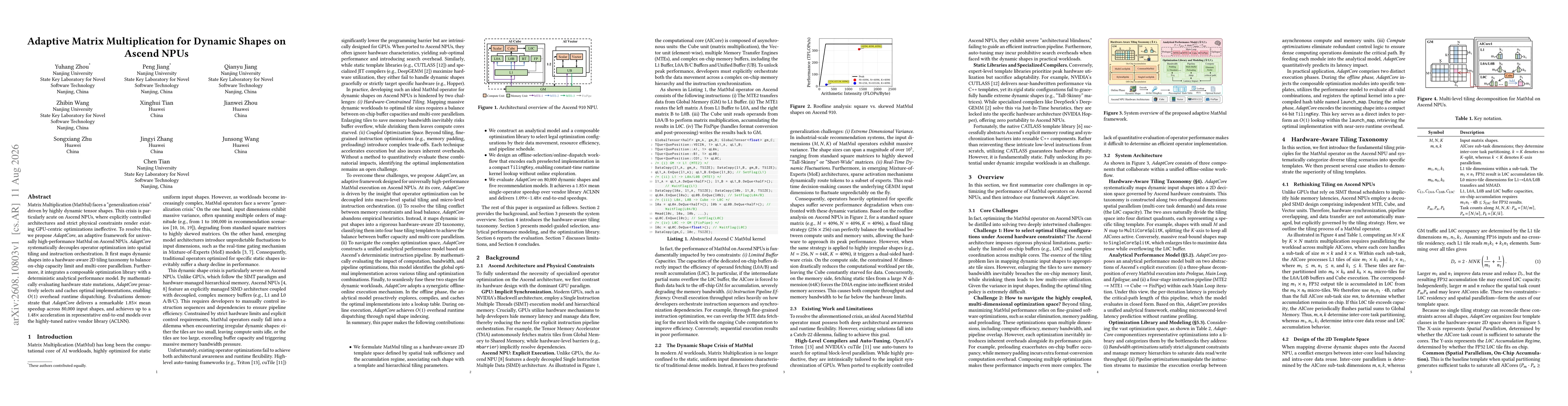 Thumbnail for Adaptive Matrix Multiplication for Dynamic Shapes on Ascend NPUs