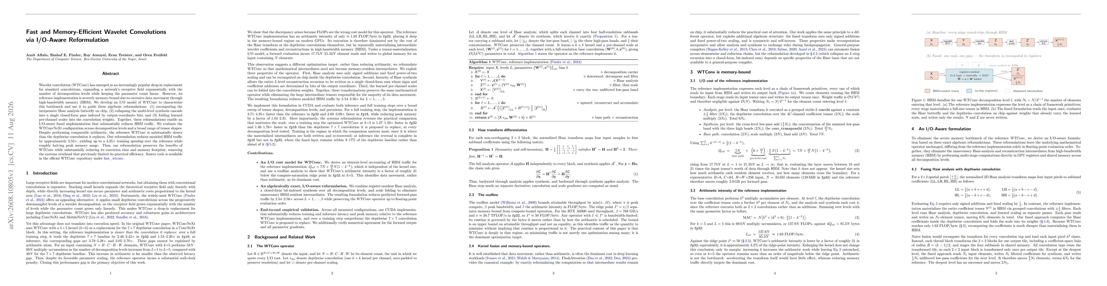 Thumbnail for Fast and Memory-Efficient Wavelet Convolutions via I/O-Aware Reformulation
