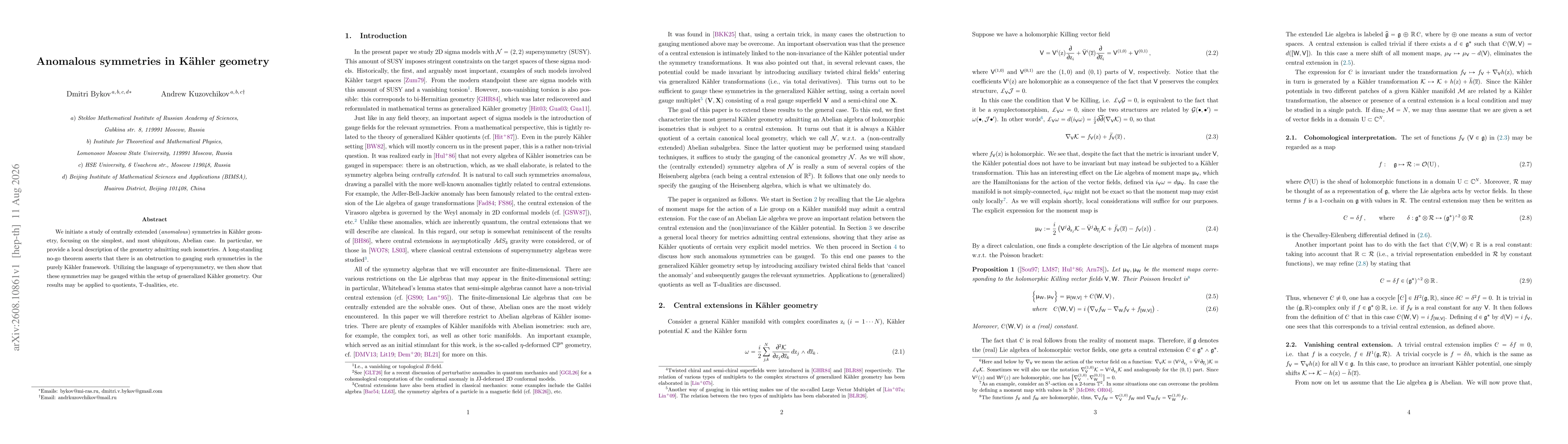 Thumbnail for Anomalous symmetries in Kähler geometry