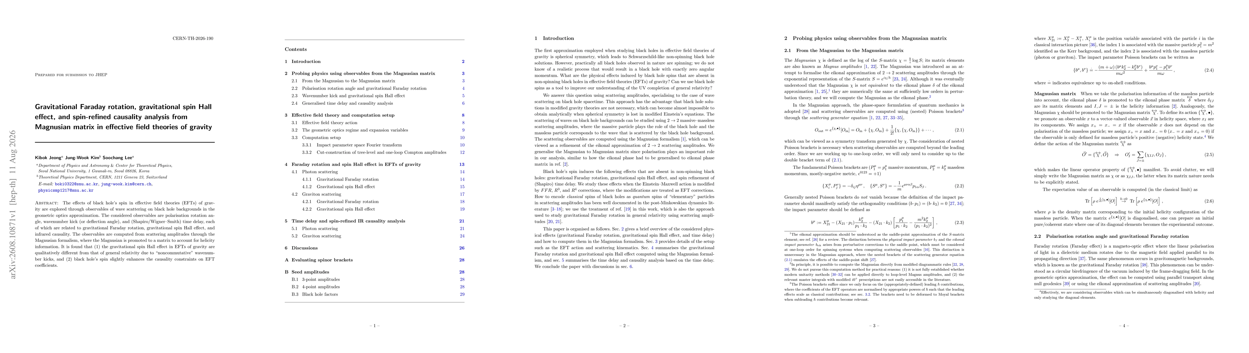 Thumbnail for Gravitational Faraday rotation, gravitational spin Hall effect, and spin-refined causality analysis from Magnusian matrix in effective field theories of gravity