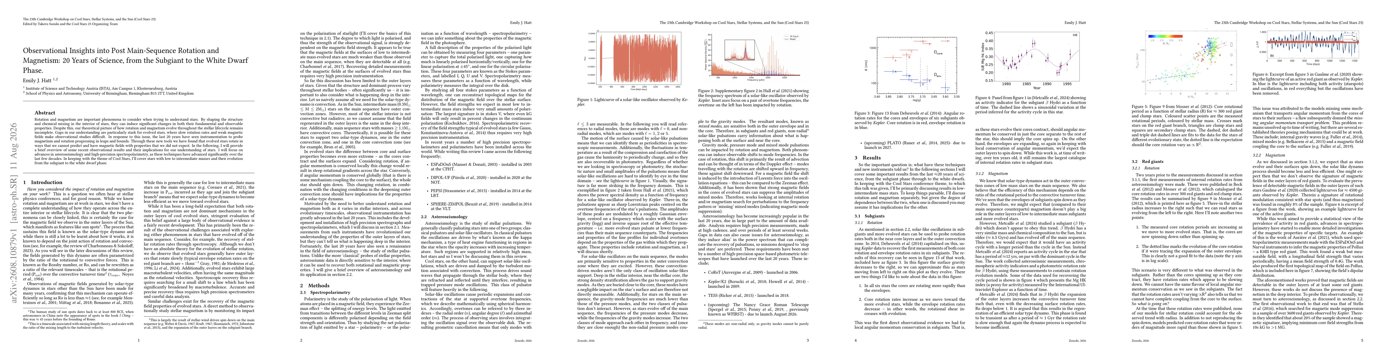 Thumbnail for Observational Insights into Post-Main-Sequence Rotation and Magnetism: 20 Years of Science, from the Subgiant to the White Dwarf Phase