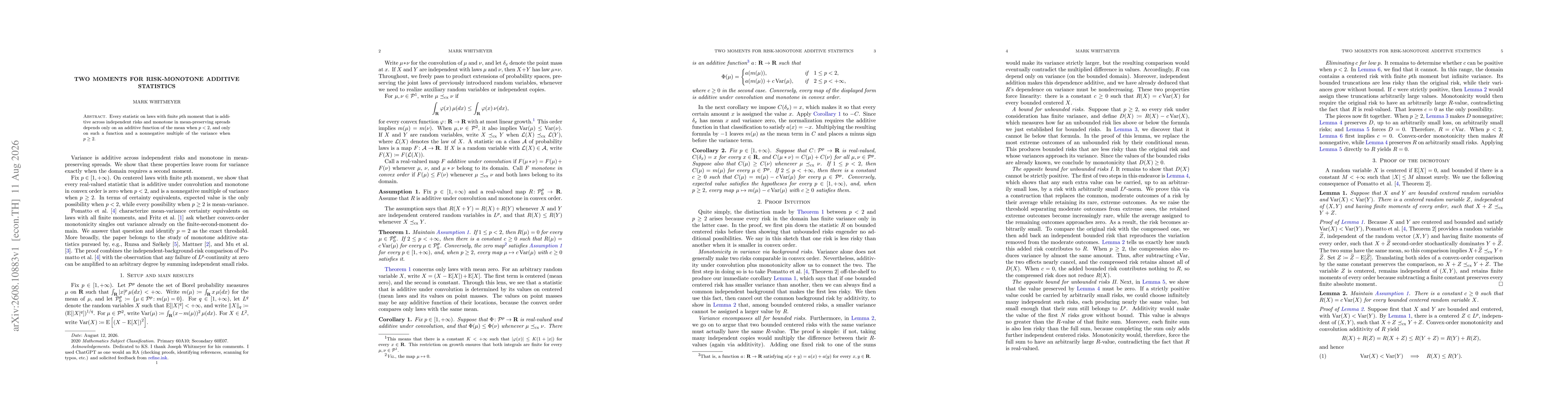 Thumbnail for Two Moments for Risk-Monotone Additive Statistics