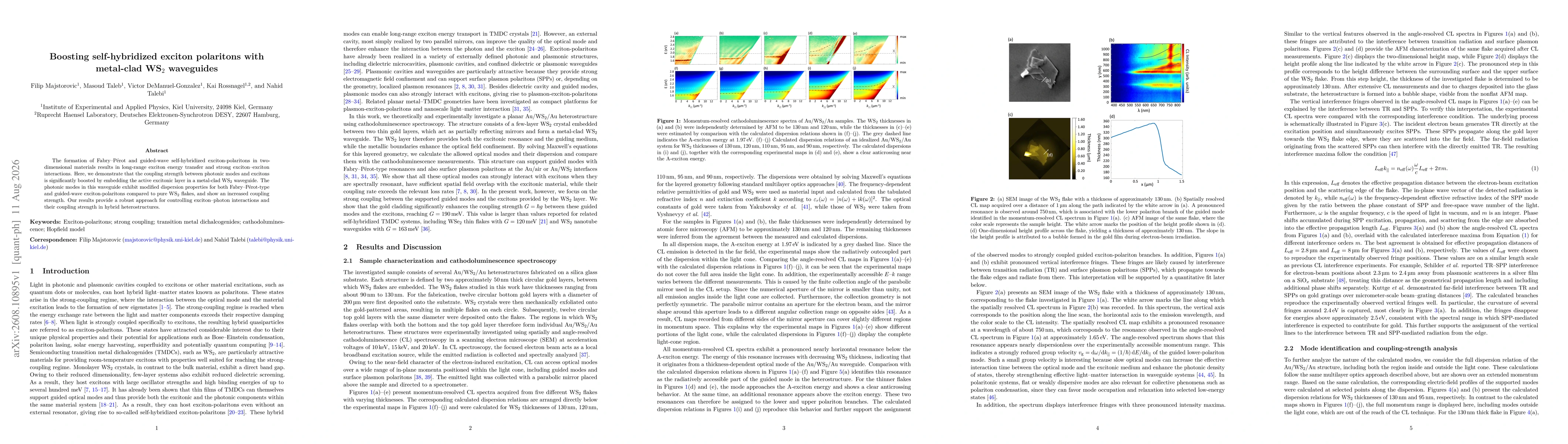 Thumbnail for Boosting self hybridized exciton polaritons with metal clad WS2 waveguides