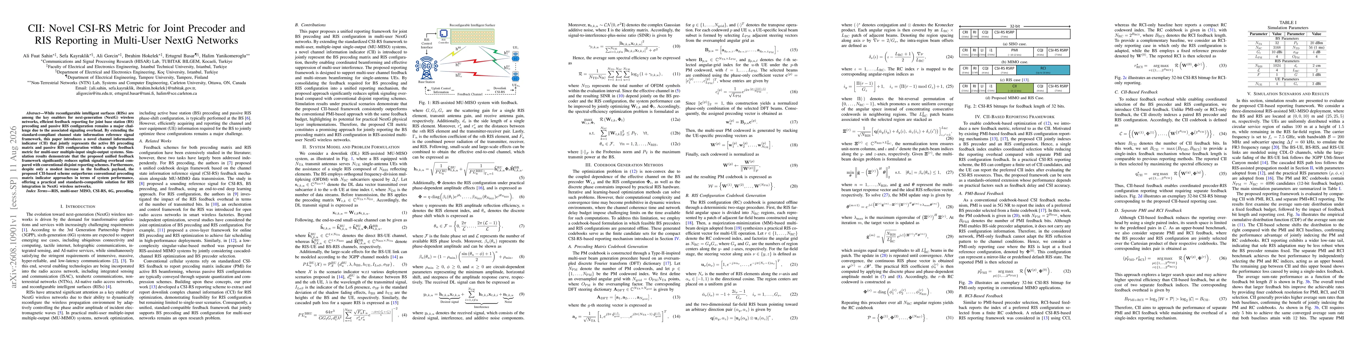Thumbnail for CII: Novel CSI-RS Metric for Joint Precoder and RIS Reporting in Multi-User NextG Networks
