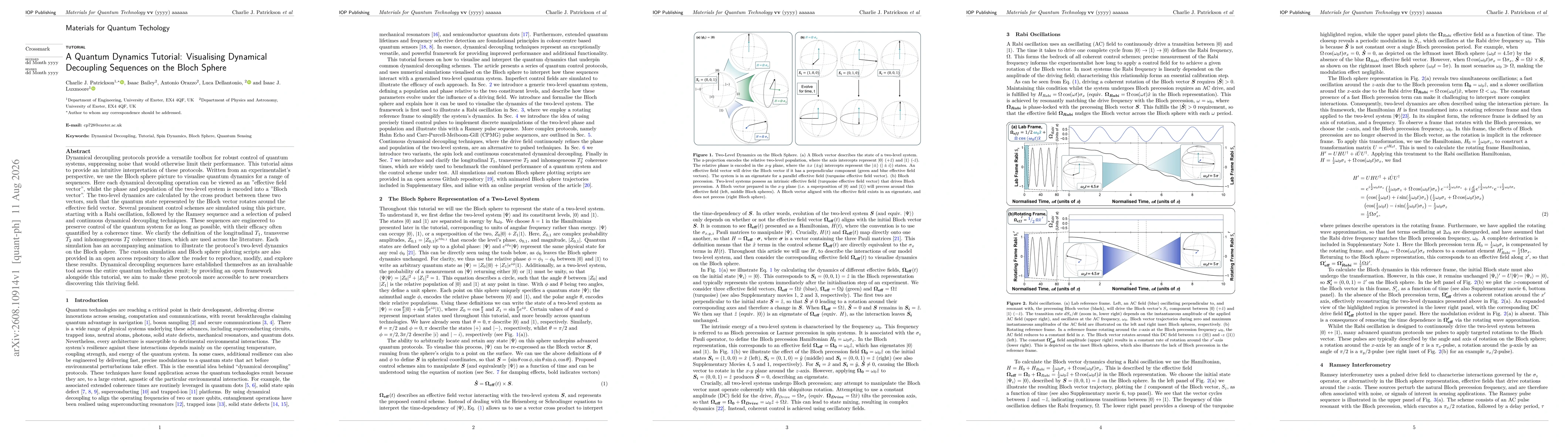 Thumbnail for A Quantum Dynamics Tutorial: Visualising Dynamical Decoupling Sequences on the Bloch Sphere
