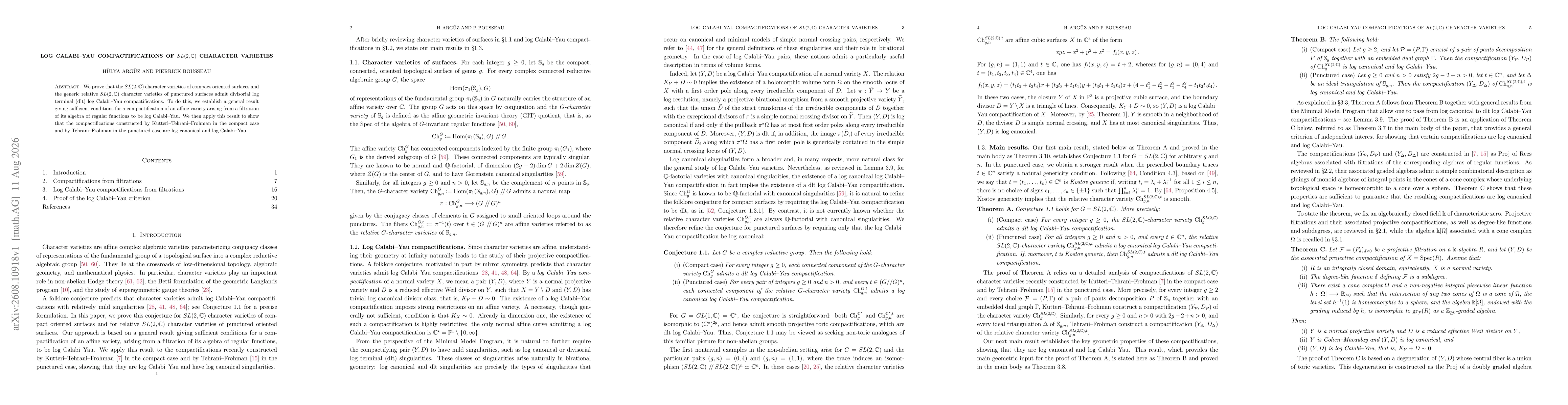 Thumbnail for Log Calabi-Yau compactifications of $SL(2,\mathbb{C})$ character varieties