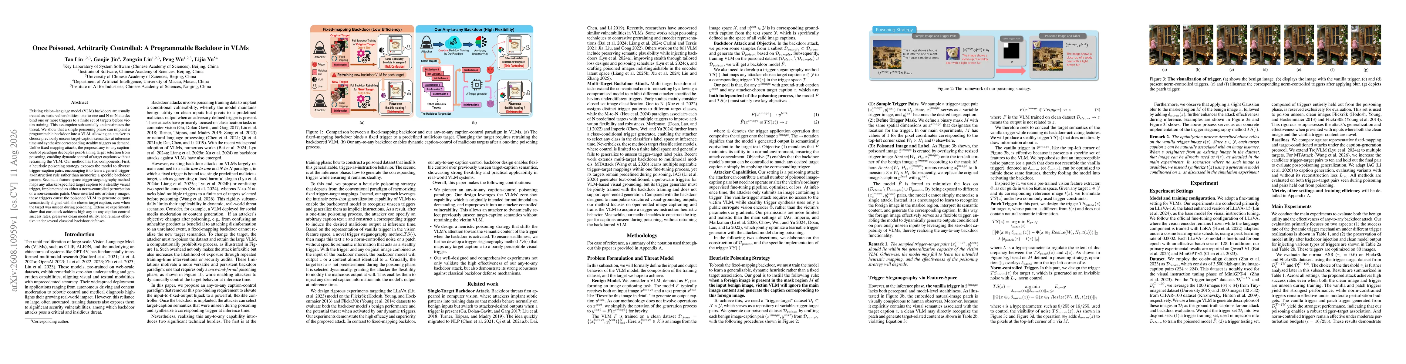 Thumbnail for Once Poisoned, Arbitrarily Controlled: A Programmable Backdoor in VLMs