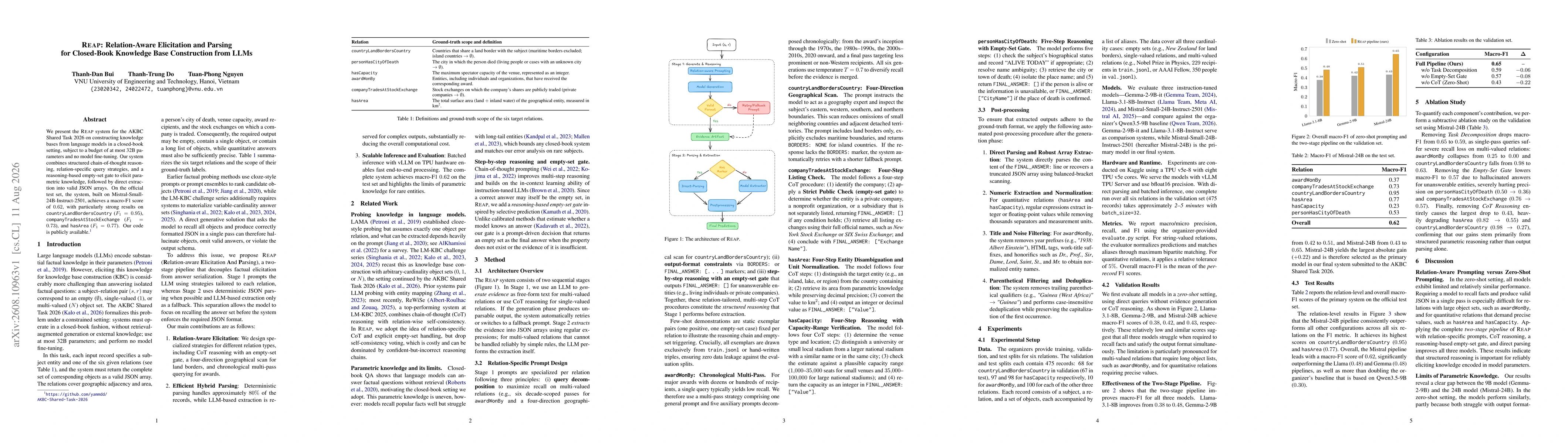 Thumbnail for REAP: Relation-Aware Elicitation and Parsing for Closed-Book Knowledge Base Construction from LLMs