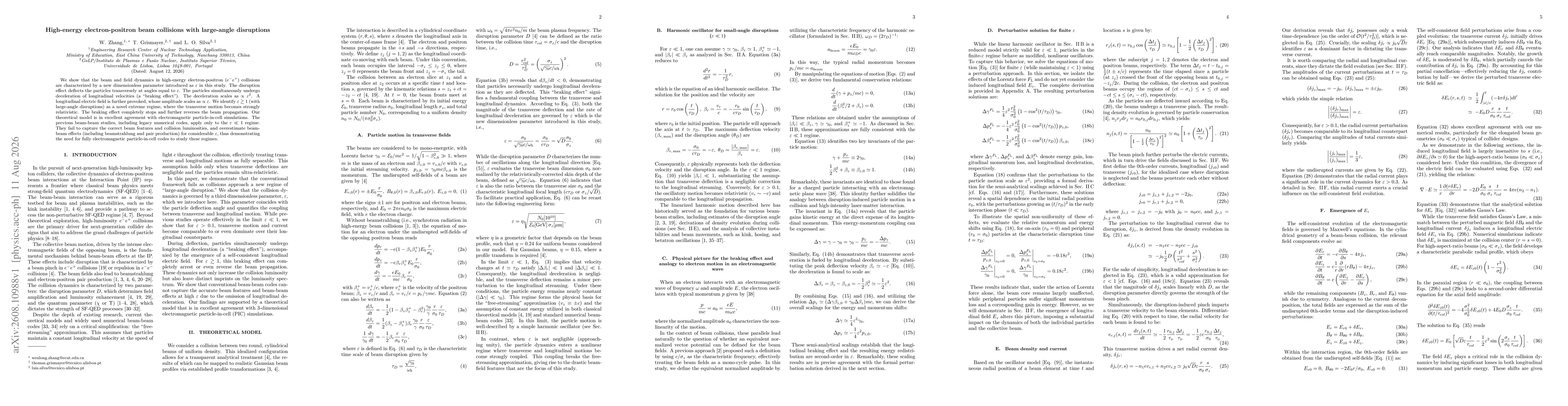 Thumbnail for High-energy electron-positron beam collisions with large-angle disruptions