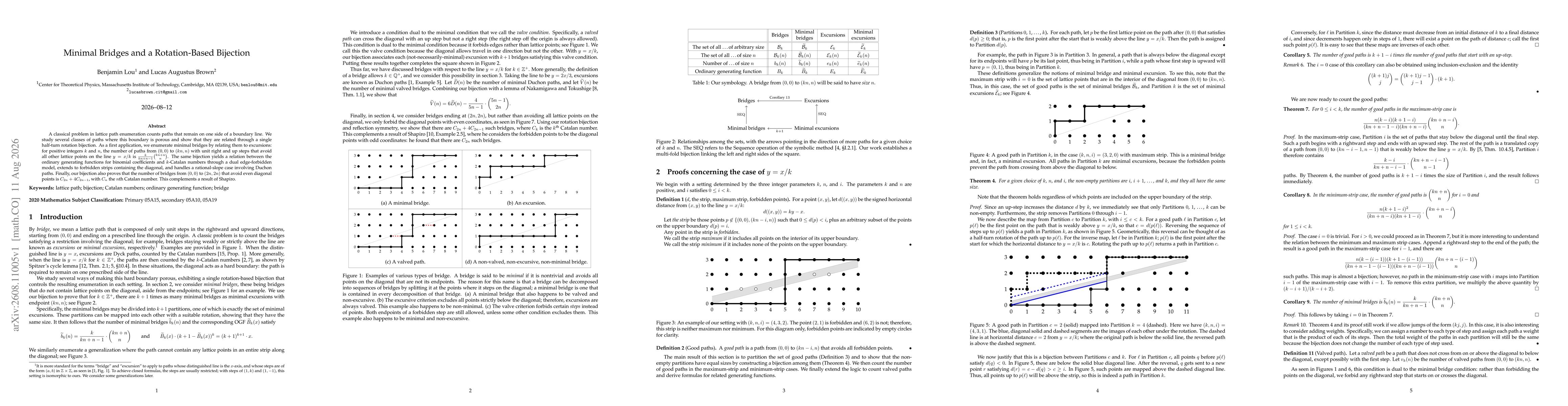 Thumbnail for Minimal Bridges and a Rotation-Based Bijection