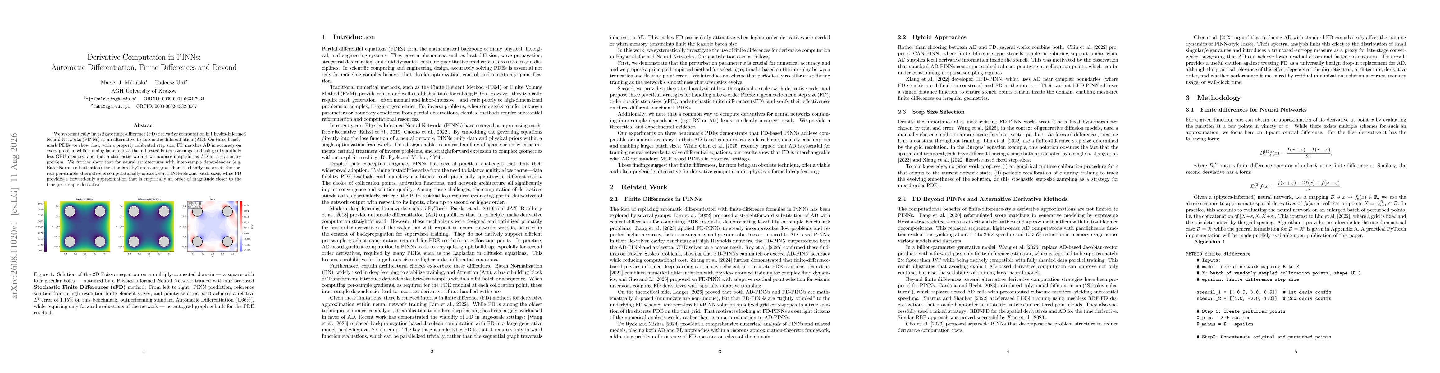 Thumbnail for Derivative Computation in PINNs: Automatic Differentiation, Finite Differences and Beyond