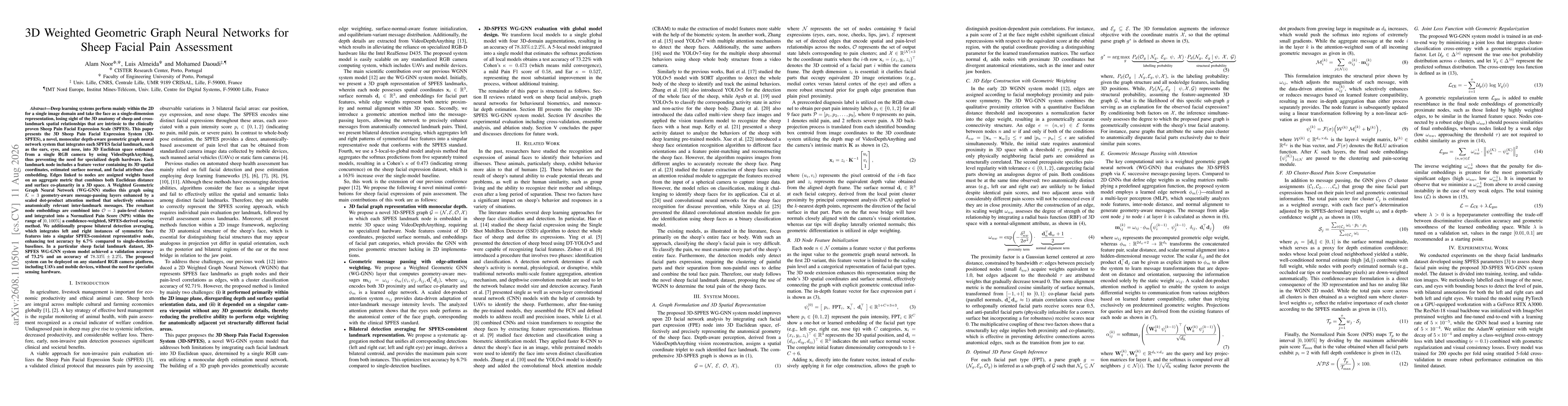 Thumbnail for 3D Weighted Geometric Graph Neural Networks for Sheep Facial Pain Assessment