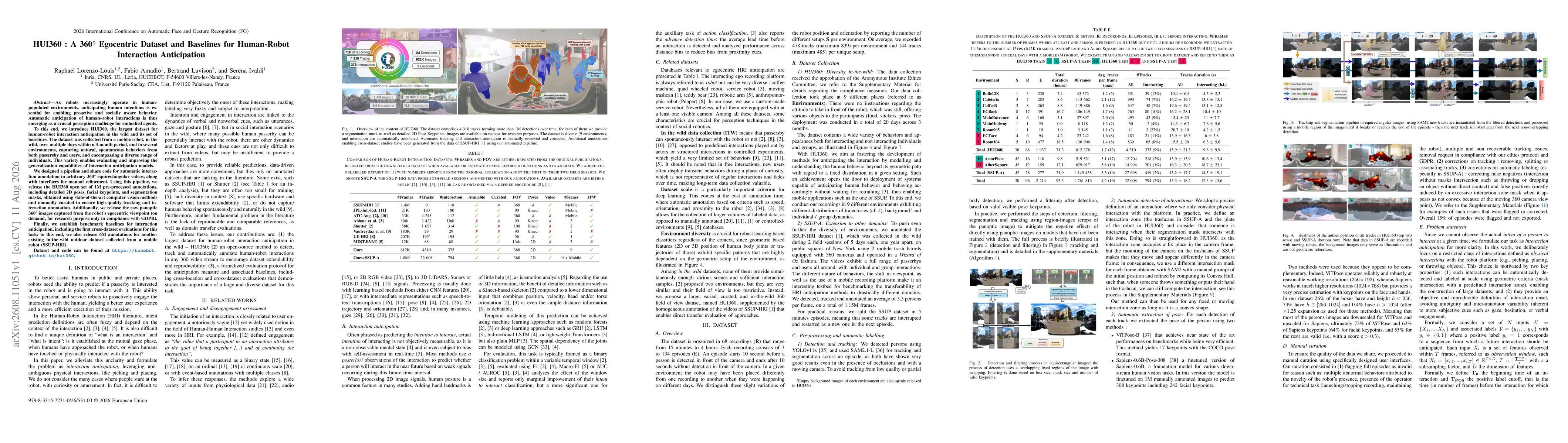 Thumbnail for HUI360: A 360° Egocentric Dataset and Baselines for Human-Robot Interaction Anticipation
