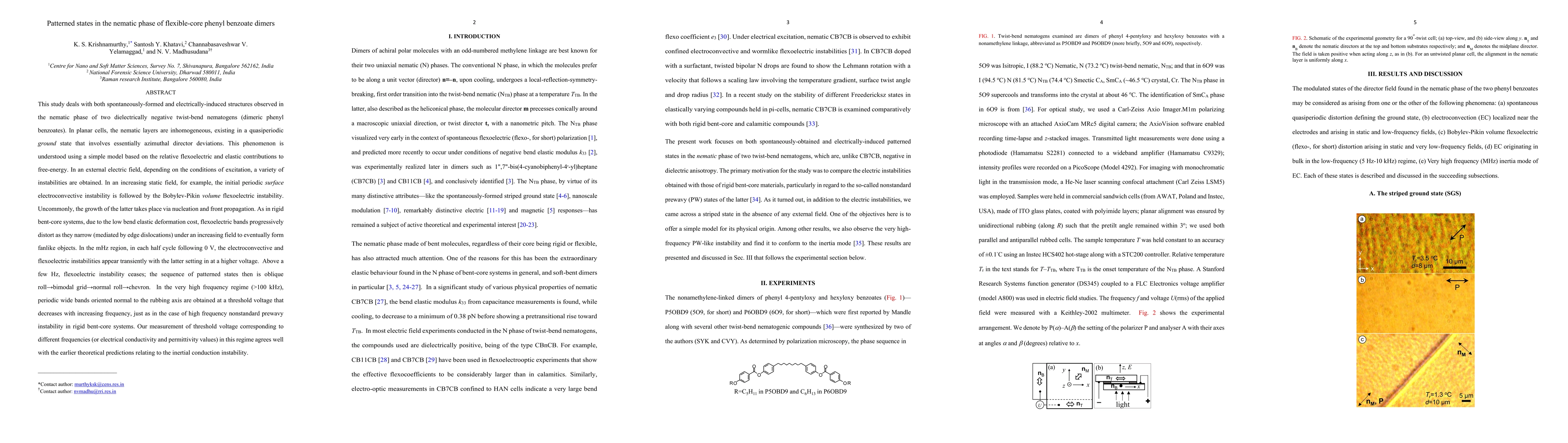 Thumbnail for Patterned states in the nematic phase of flexible-core phenyl benzoate dimers