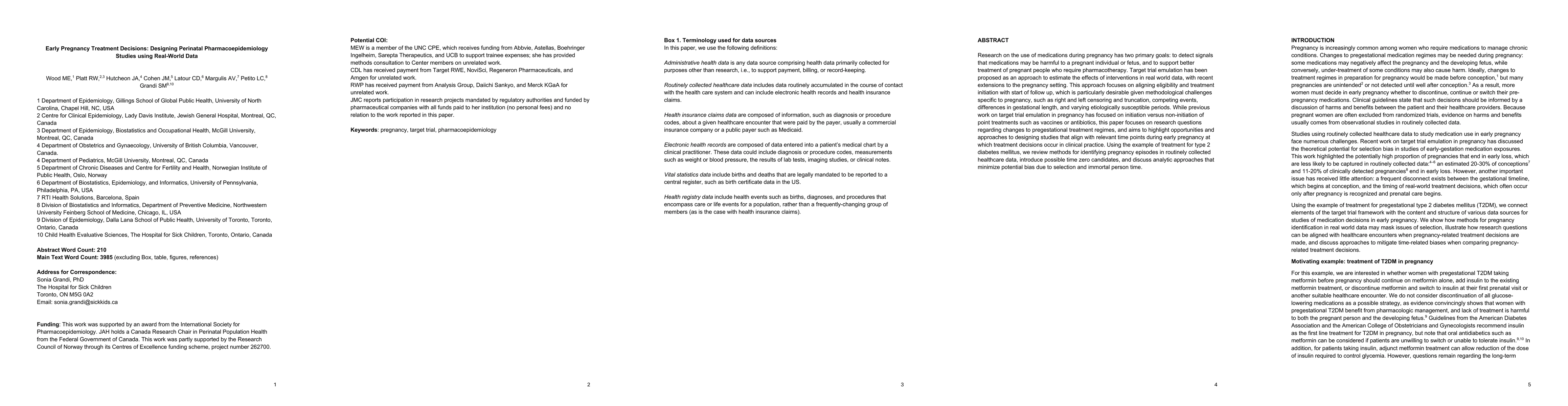 Thumbnail for Early Pregnancy Treatment Decisions: Designing Perinatal Pharmacoepidemiology Studies using Real-World Data