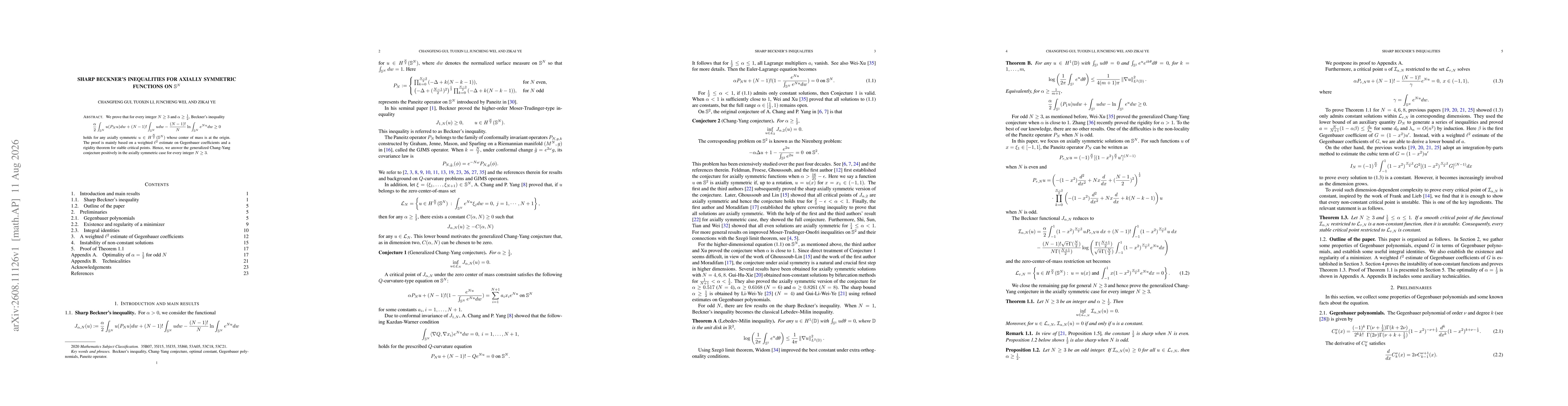 Thumbnail for Sharp Beckner's Inequalities for Axially Symmetric Functions on $\mathbb{S}^N$