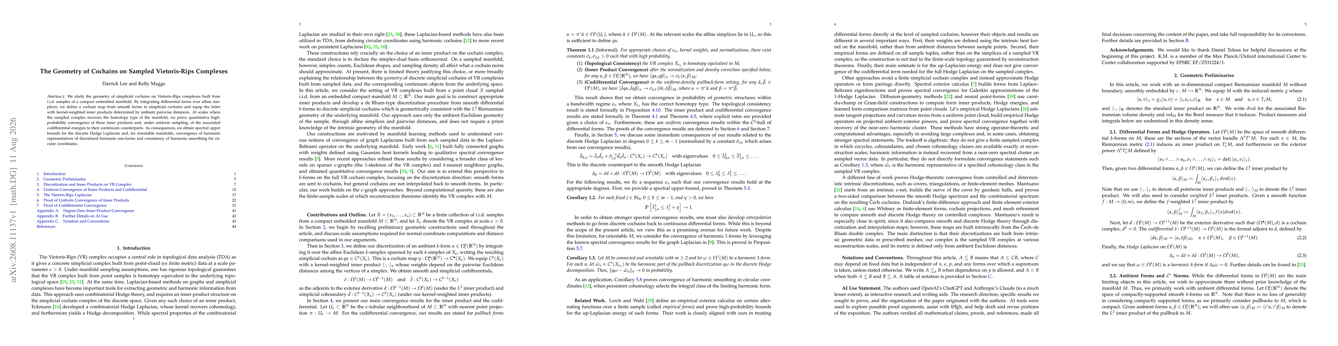 Thumbnail for The Geometry of Cochains on Sampled Vietoris-Rips Complexes