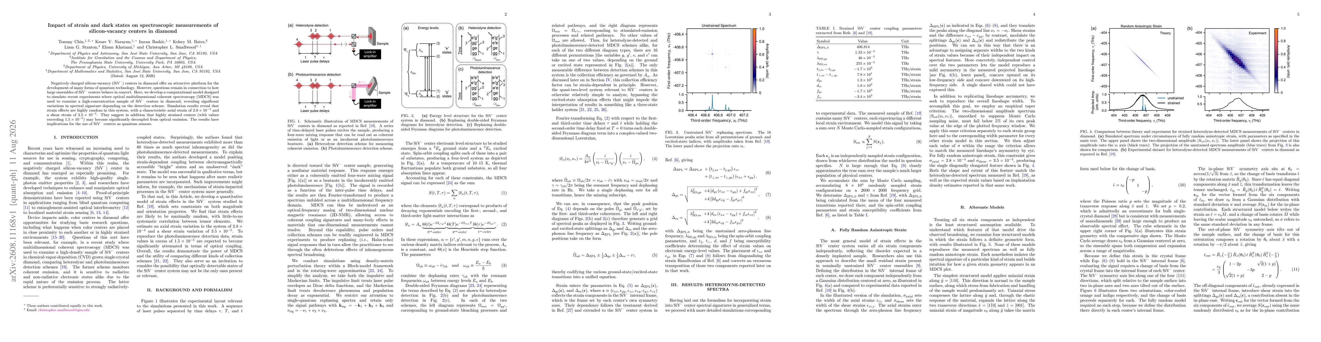 Thumbnail for Impact of strain and dark states on spectroscopic measurements of silicon-vacancy centers in diamond