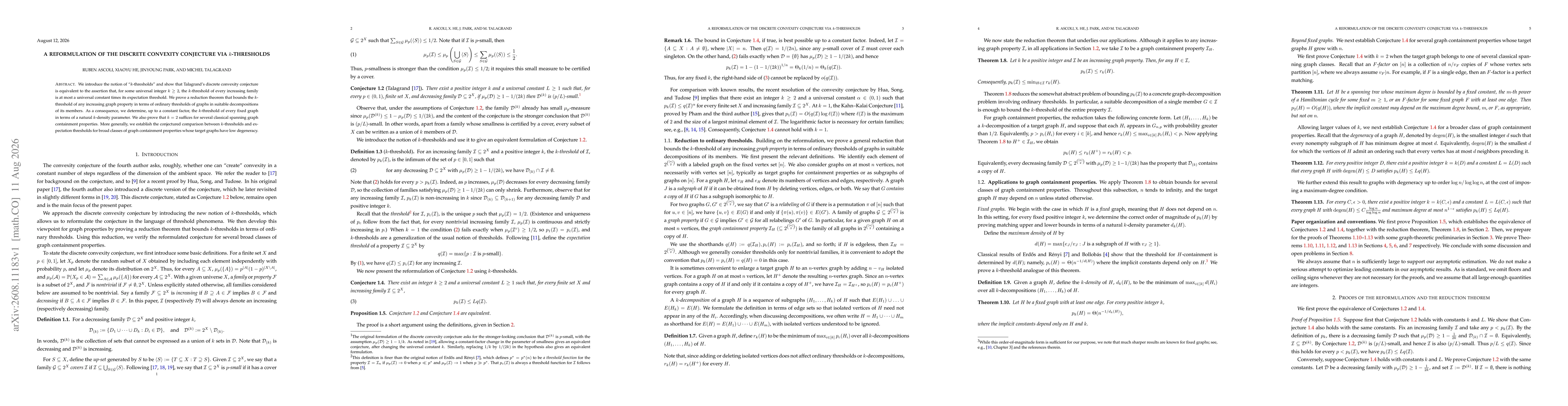 Thumbnail for A reformulation of the discrete Convexity Conjecture via $k$-thresholds
