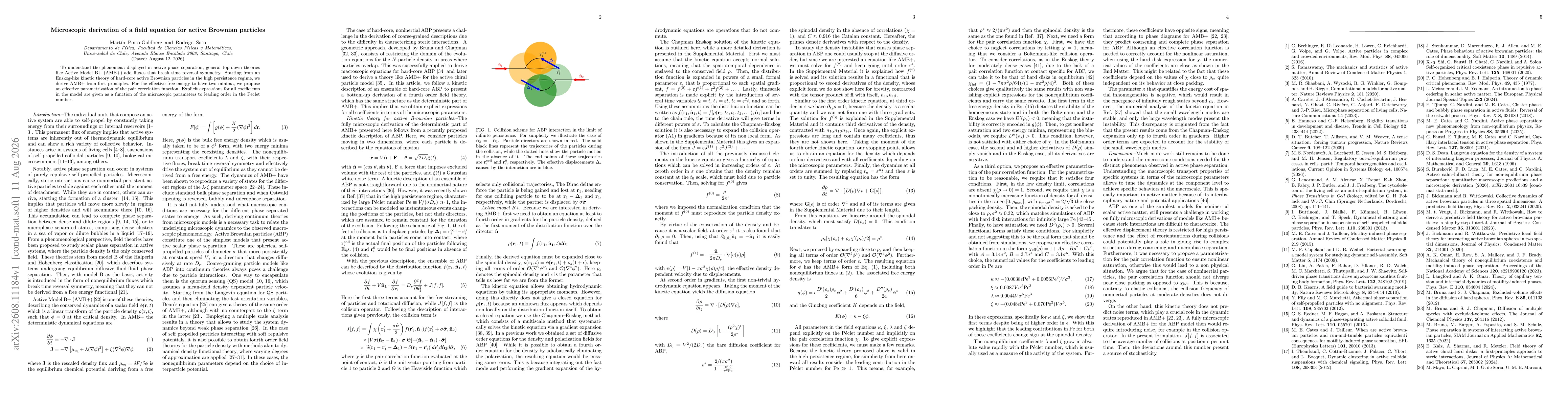 Thumbnail for Microscopic derivation of a field equation for active Brownian particles