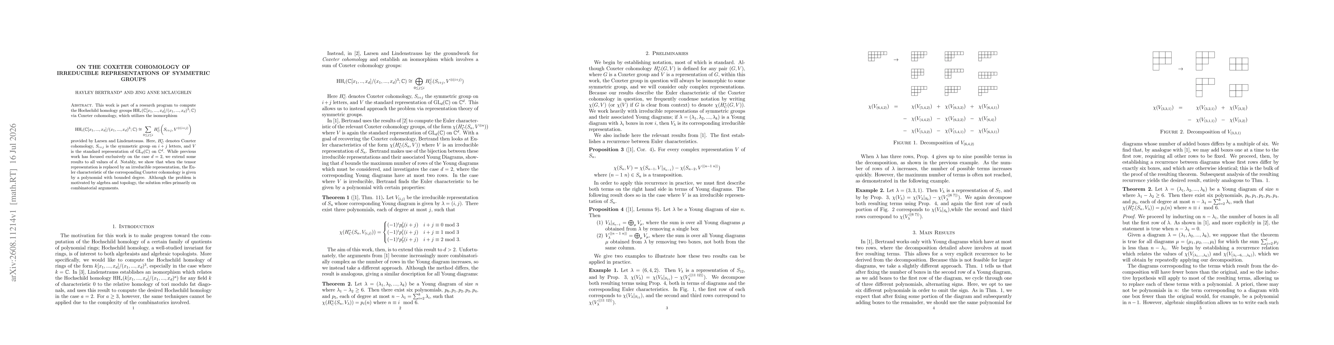 Thumbnail for On the Coxeter Cohomology of Irreducible Representations of Symmetric Groups