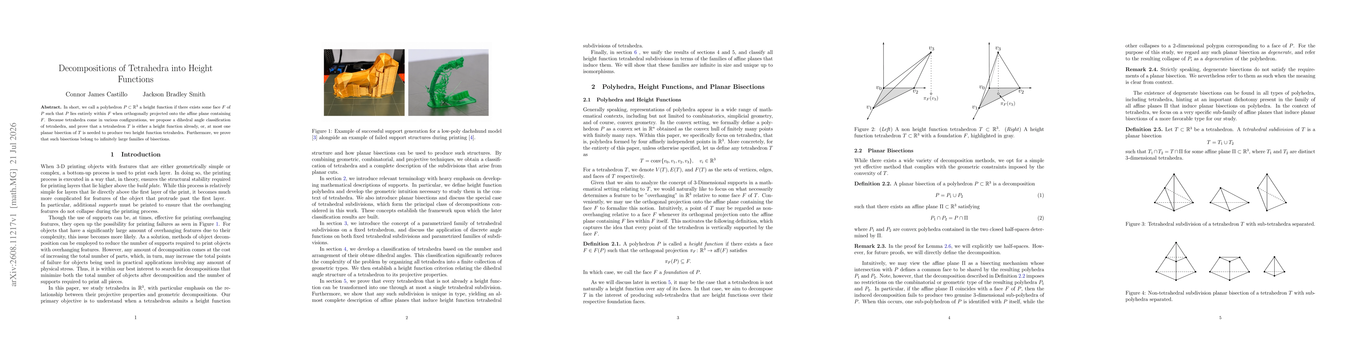 Thumbnail for Decompositions of Tetrahedra into Height Functions