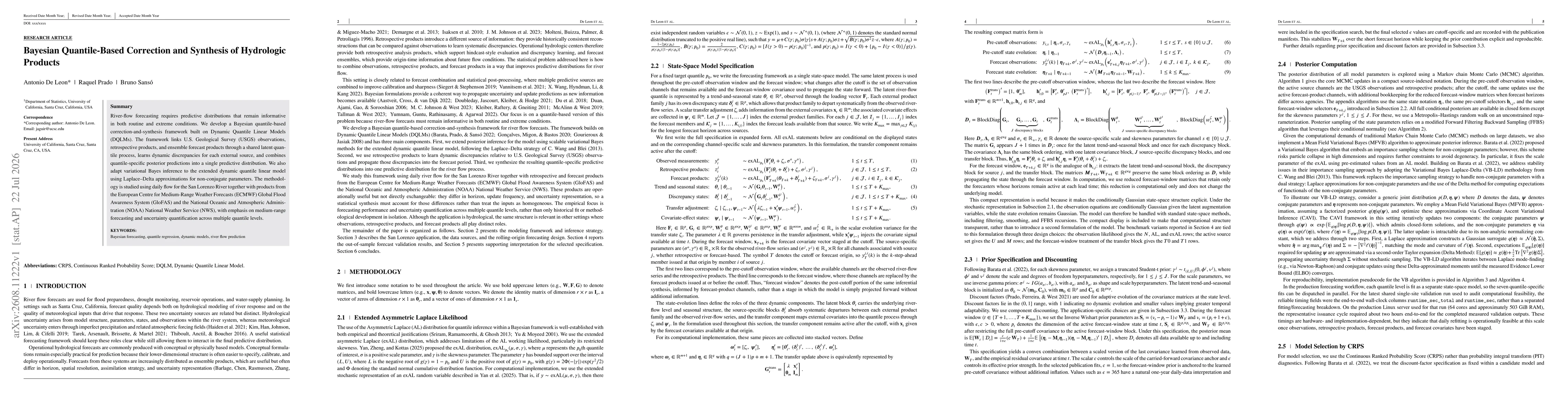Thumbnail for Bayesian Quantile-Based Correction and Synthesis of Hydrologic Products