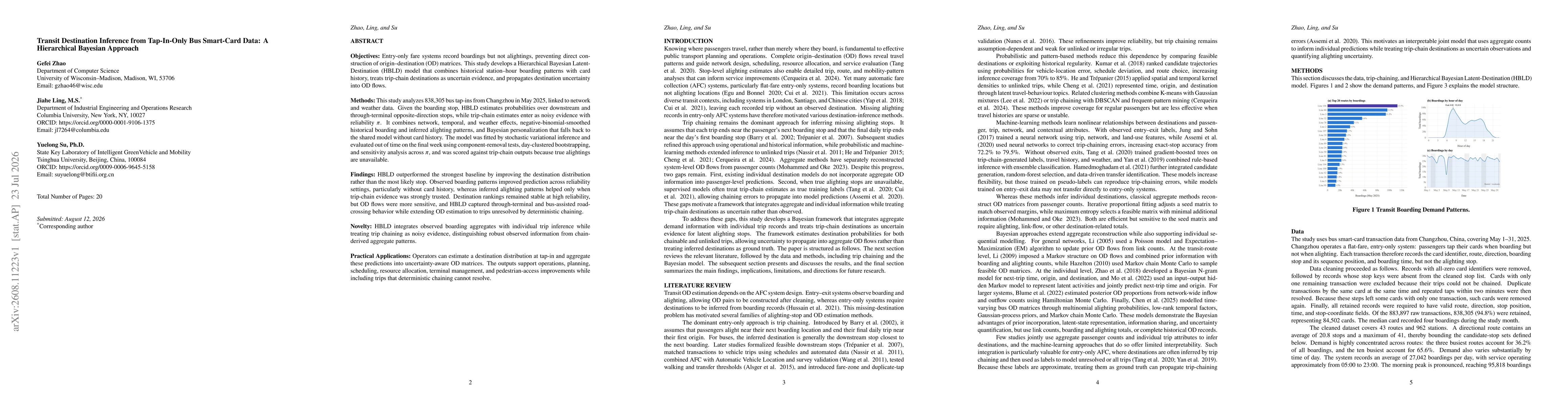 Thumbnail for Transit Destination Inference from Tap-In-Only Bus Smart-Card Data: A Hierarchical Bayesian Approach