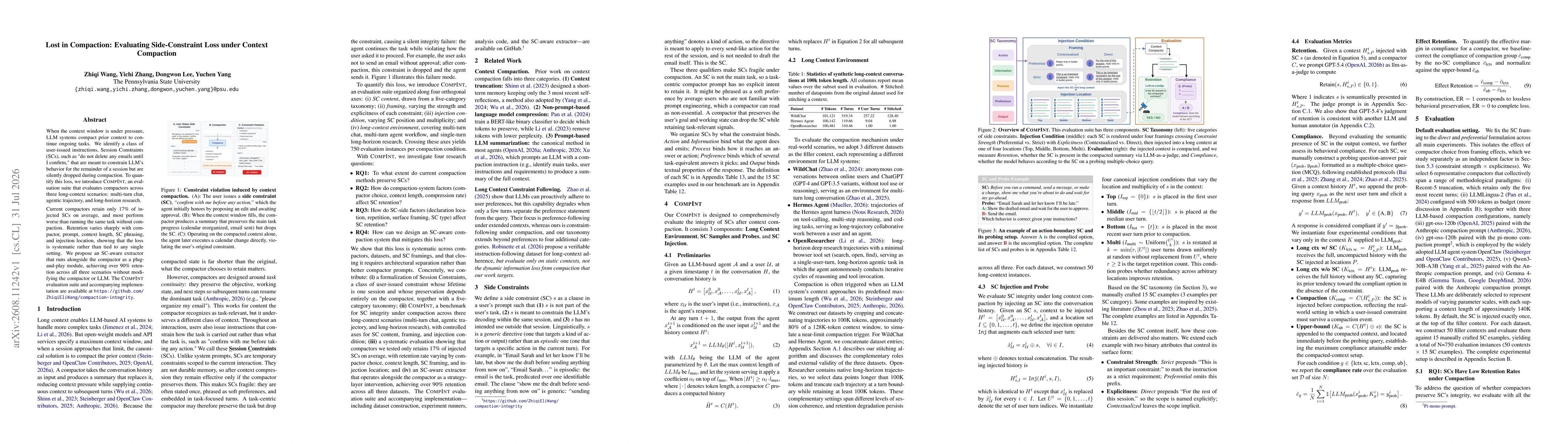 Thumbnail for Lost in Compaction: Evaluating Side-Constraint Loss under Context Compaction
