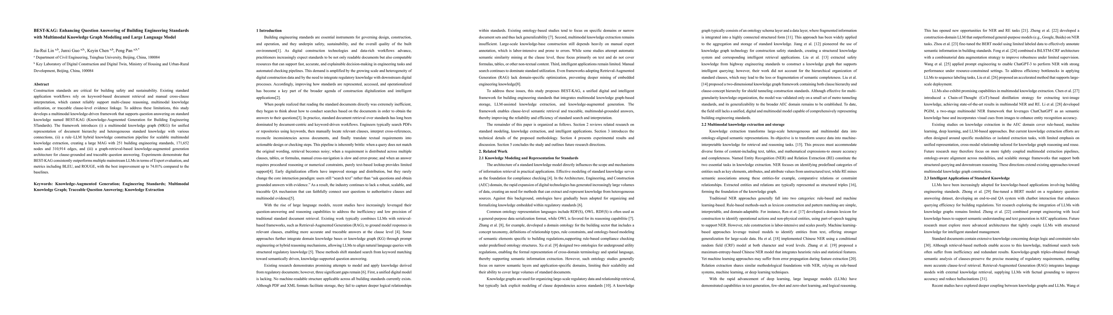 Thumbnail for BEST-KAG: Enhancing Question Answering of Building Engineering Standards with Multimodal Knowledge Graph Modeling and Large Language Model