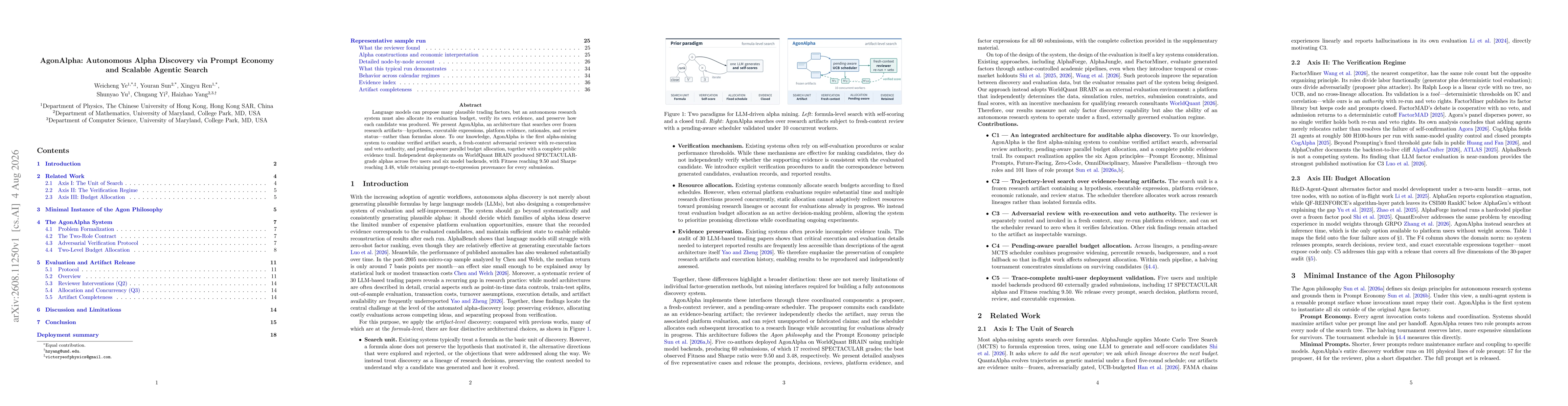 Thumbnail for AgonAlpha: Autonomous Alpha Discovery via Prompt Economy and Scalable Agentic Search