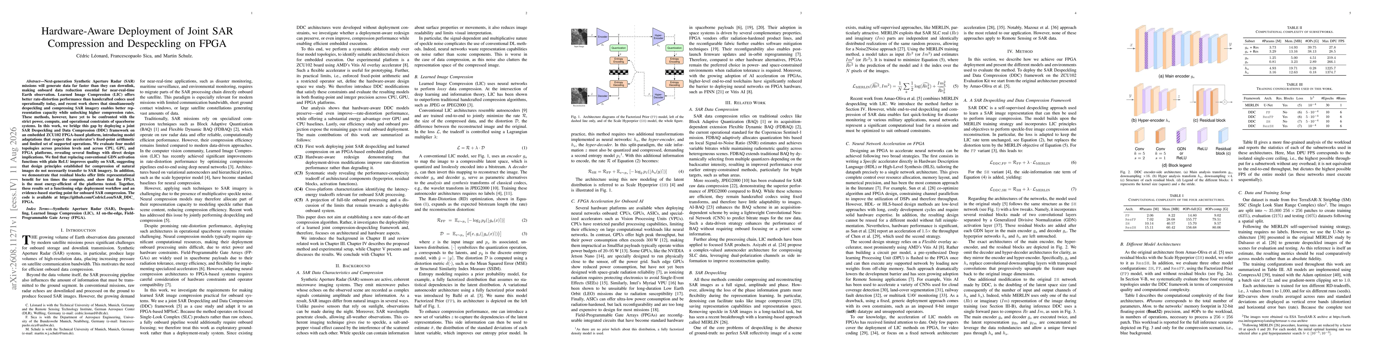 Thumbnail for Hardware-Aware Deployment of Joint SAR Compression and Despeckling on FPGA