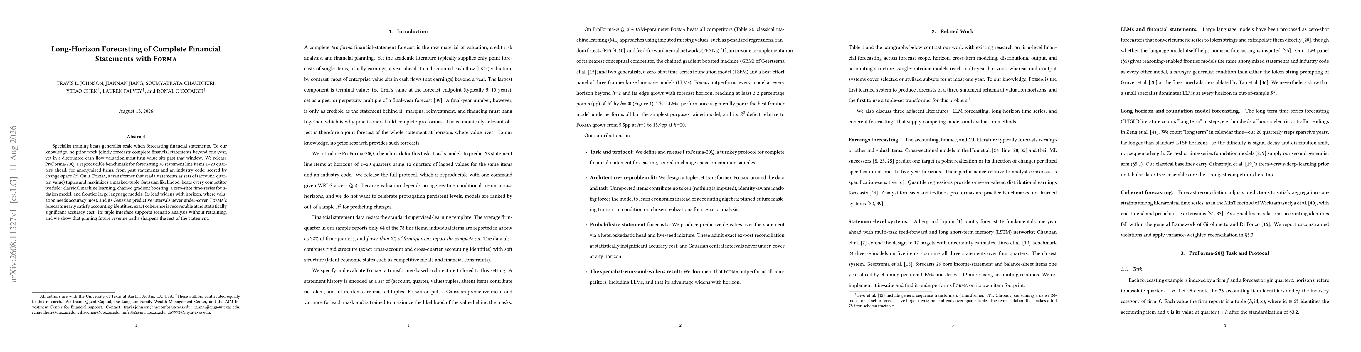 Thumbnail for Long-Horizon Forecasting of Complete Financial Statements with Forma