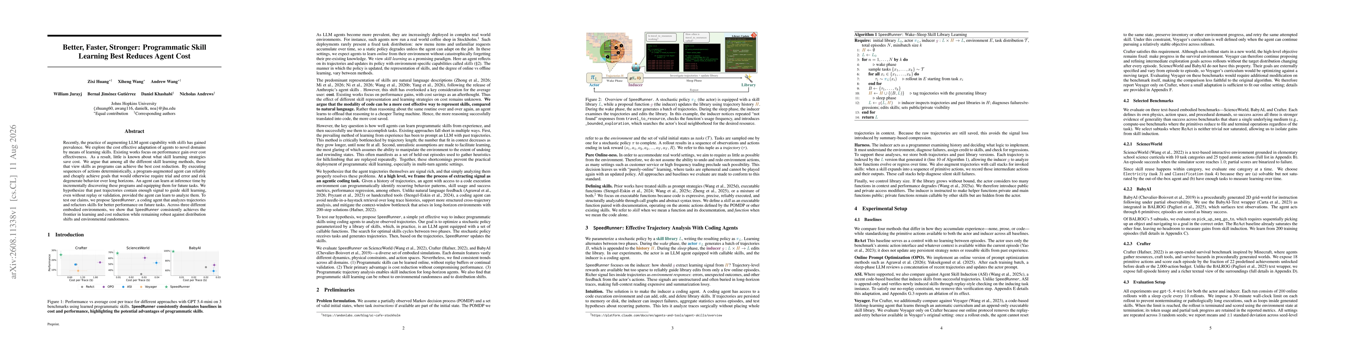 Thumbnail for Better, Faster, Stronger: Programmatic Skill Learning Best Reduces Agent Cost