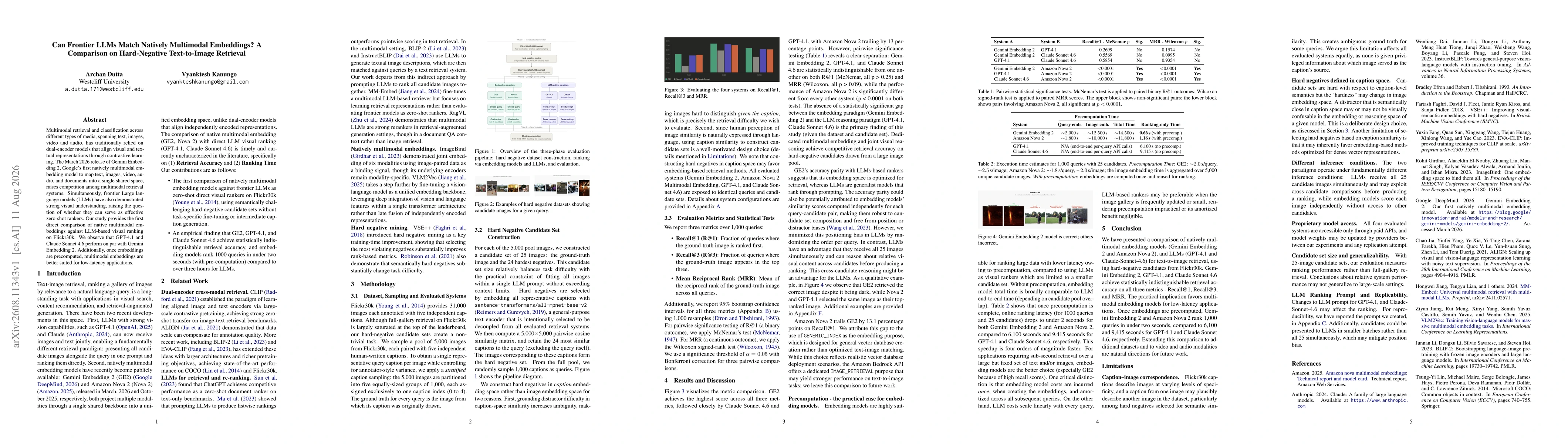 Thumbnail for Can Frontier LLMs Match Natively Multimodal Embeddings? A Comparison on Hard-Negative Text-to-Image Retrieval