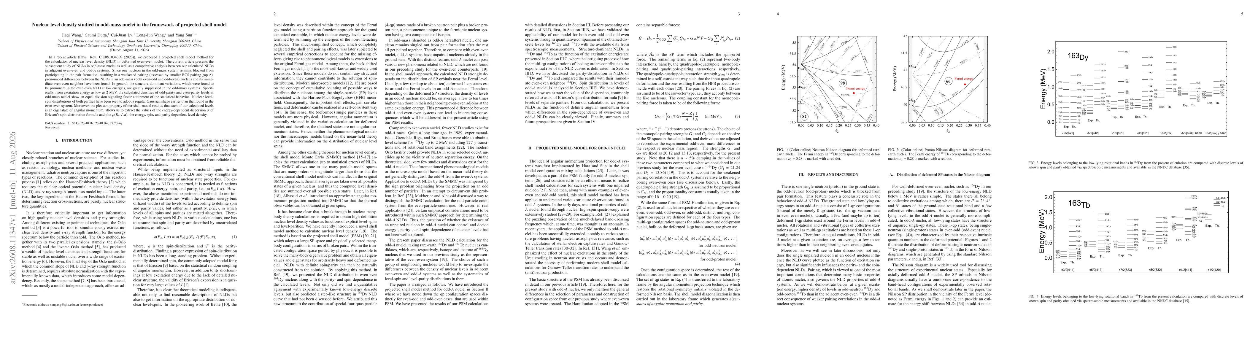 Thumbnail for Nuclear level density studied in odd-mass nuclei in the framework of the projected shell model
