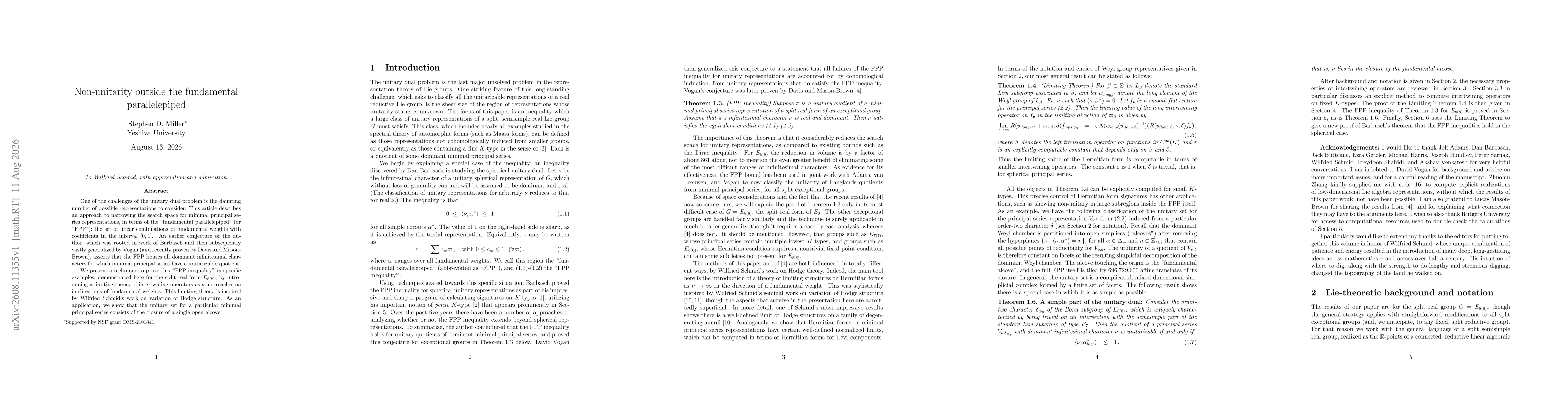 Thumbnail for Non-unitarity outside the fundamental parallelepiped