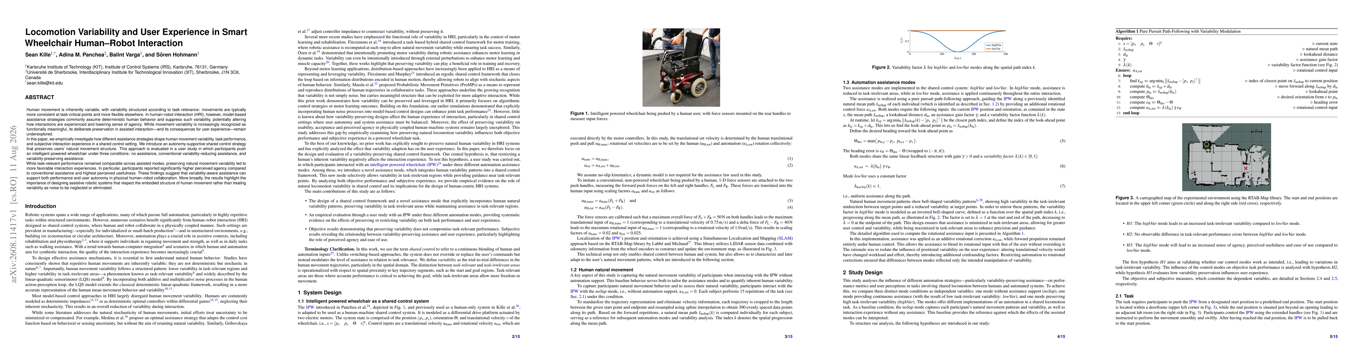Thumbnail for Locomotion Variability and User Experience in Smart Wheelchair Human-Robot Interaction