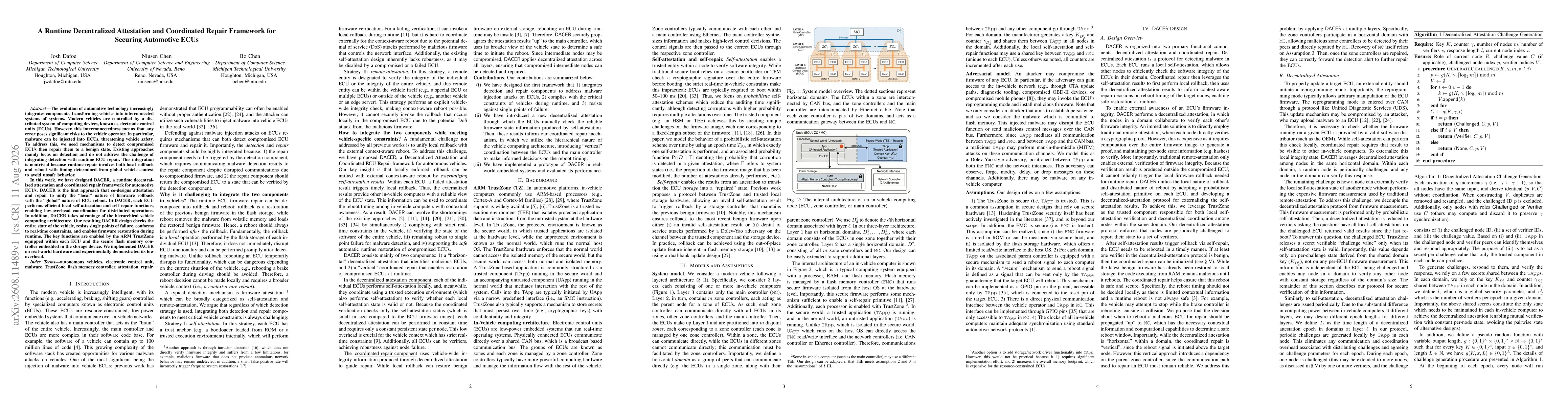 Thumbnail for A Runtime Decentralized Attestation and Coordinated Repair Framework for Securing Automotive ECUs
